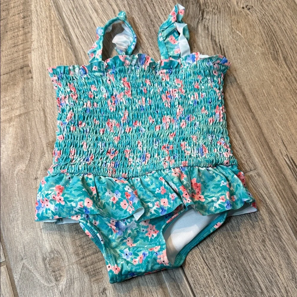 Janie and Jack Ditsy Floral Smocked Swimsuit Size 12-18 Months‎
